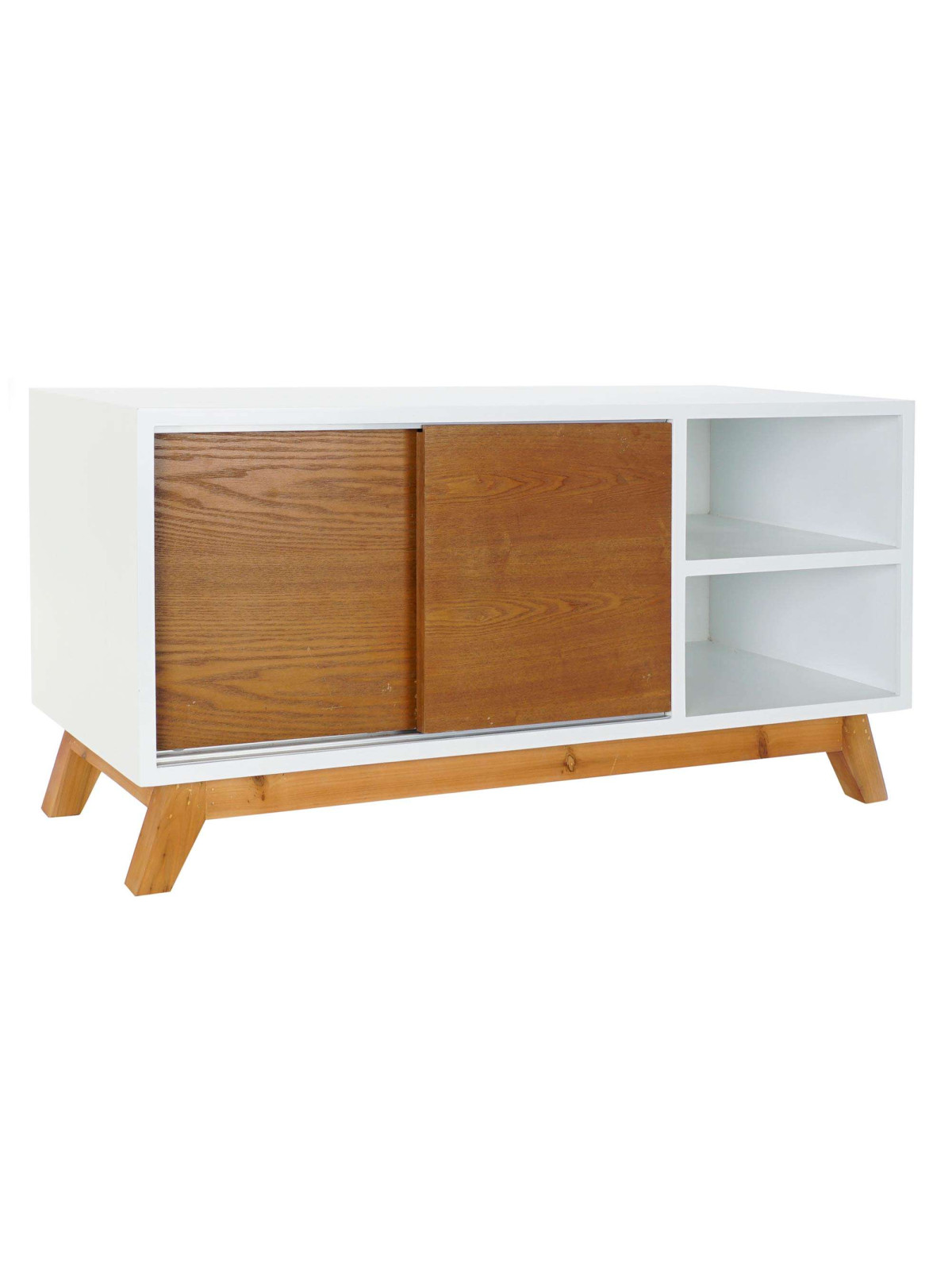 Meuble tv scandinave marron et blanc