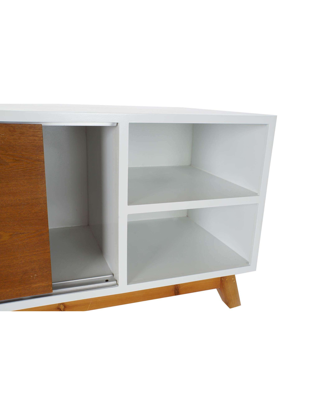 Meuble tv scandinave marron et blanc