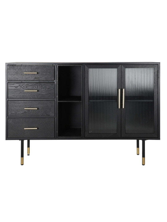Commode vitrée Icaria noire Commode vitrée Icaria noire