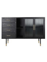 Commode vitrée Icaria noire Commode vitrée Icaria noire