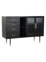 Commode vitrée Icaria noire Commode vitrée Icaria noire
