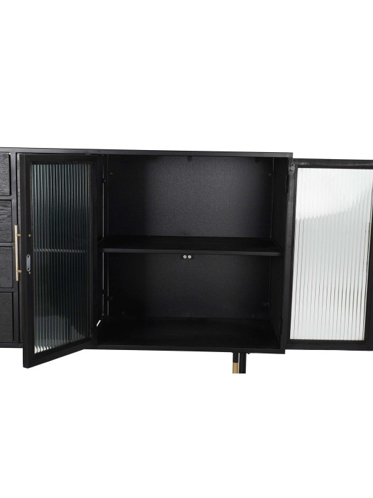 Commode vitrée Icaria noire Commode vitrée Icaria noire