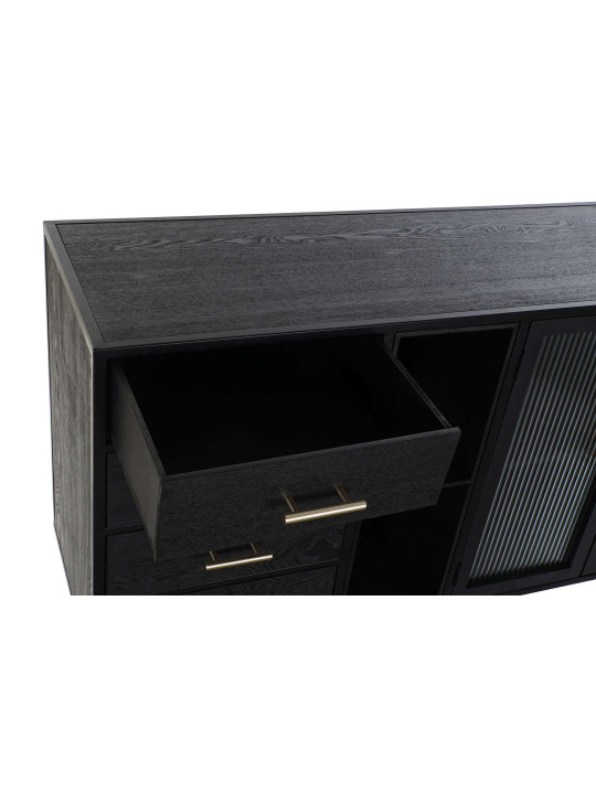 Commode vitrée Icaria noire Commode vitrée Icaria noire