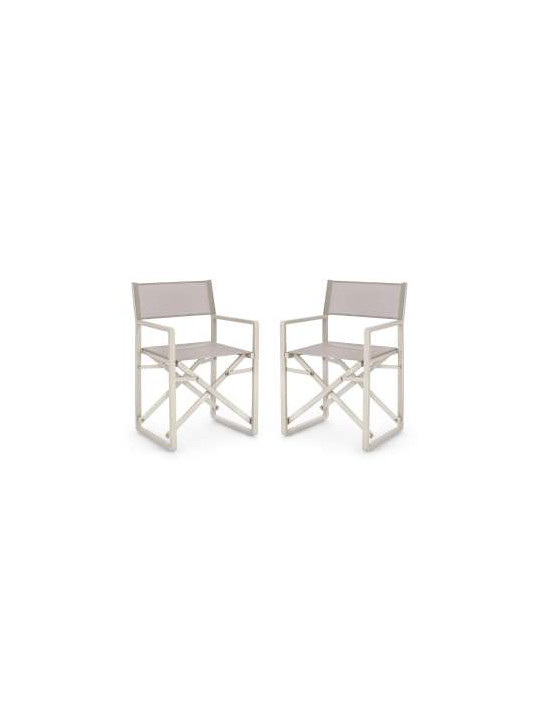 Ensemble de 2 chaises metteur en scène Konnor crème