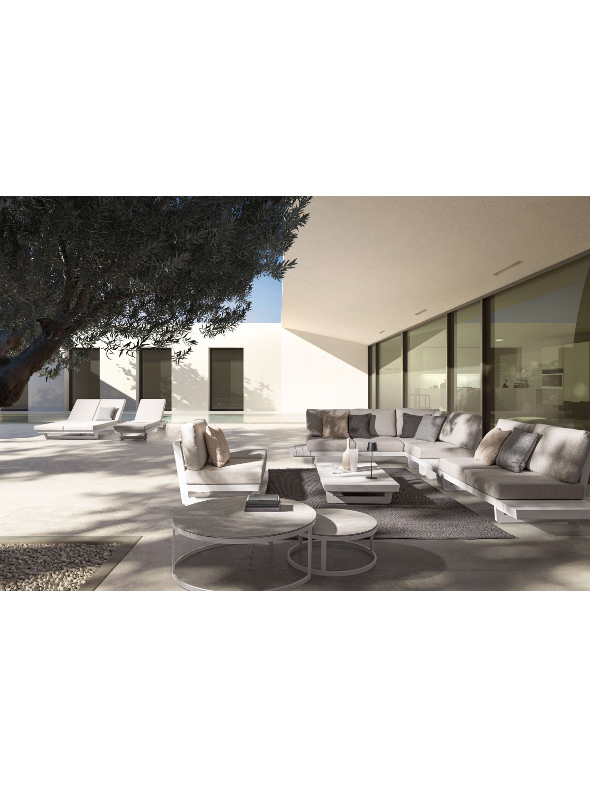 Tabla basse modulaire infinity blanc