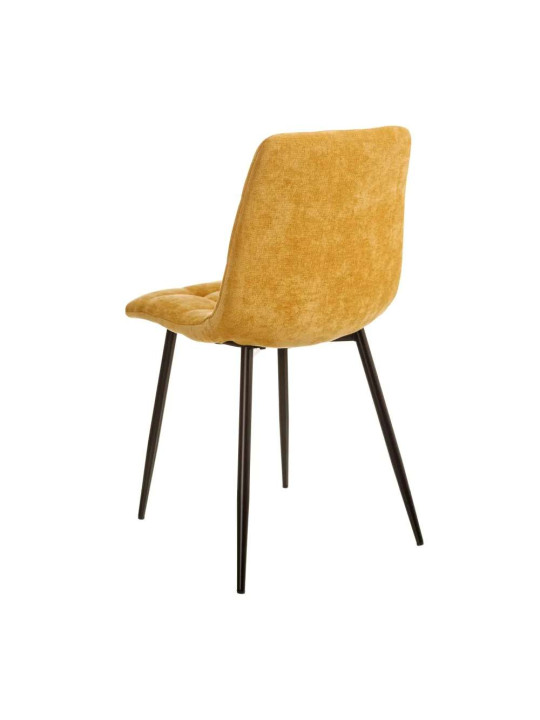 Ensemble de 4 chaises jaune canard en velours Ensemble de 4 chaises jaune canard en velours