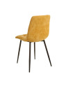 Ensemble de 4 chaises jaune canard en velours Ensemble de 4 chaises jaune canard en velours