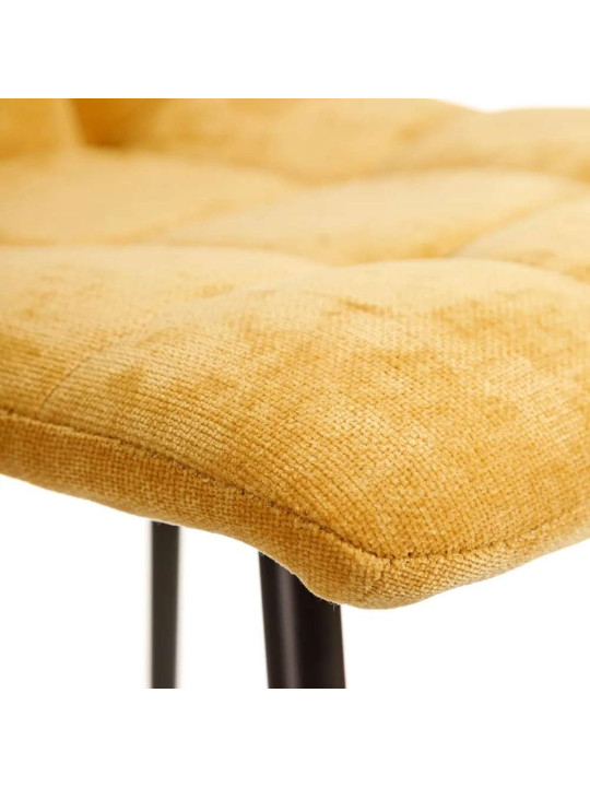 Ensemble de 4 chaises jaune canard en velours Ensemble de 4 chaises jaune canard en velours