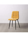 Ensemble de 4 chaises jaune canard en velours Ensemble de 4 chaises jaune canard en velours