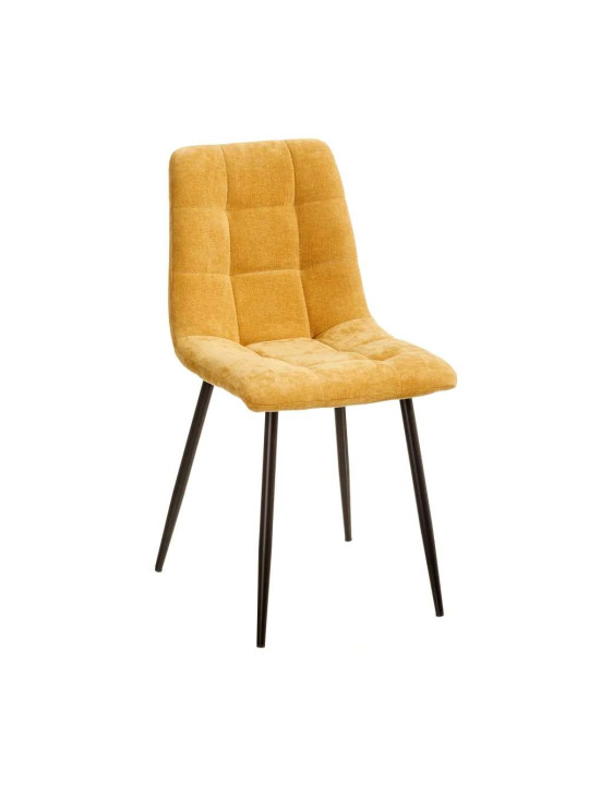 Ensemble de 4 chaises jaune canard en velours Ensemble de 4 chaises jaune canard en velours