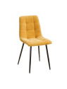 Ensemble de 4 chaises jaune canard en velours Ensemble de 4 chaises jaune canard en velours