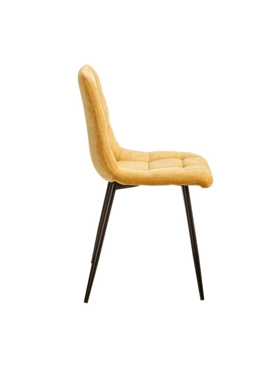 Ensemble de 4 chaises jaune canard en velours Ensemble de 4 chaises jaune canard en velours