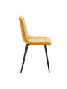Ensemble de 4 chaises jaune canard en velours Ensemble de 4 chaises jaune canard en velours