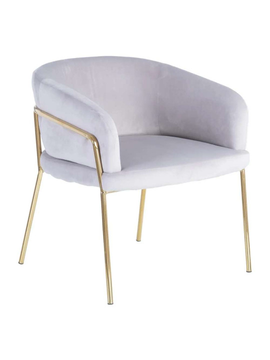 Fauteuil velours gris Anita Fauteuil velours gris Anita