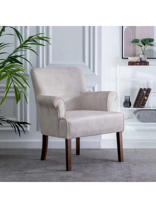 Fauteuil Lorca velours beige