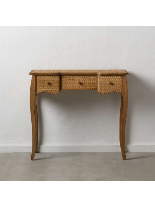 Console naturelle en bois et rotin