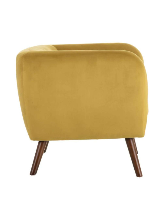 Fauteuil Hita en velours Moutarde