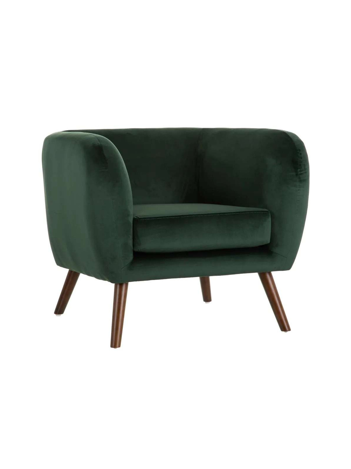 Fauteuil Hita en velours Vert Olive