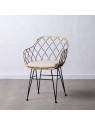 Fauteuil en rotin et métal noir Fauteuil en rotin et métal noir