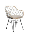 Fauteuil en rotin et métal noir Fauteuil en rotin et métal noir