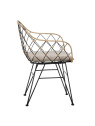 Fauteuil en rotin et métal noir Fauteuil en rotin et métal noir