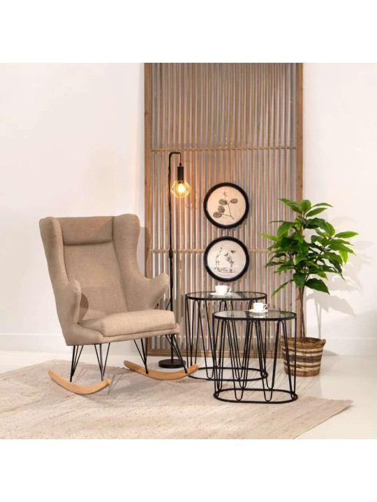 Fauteuil à bascule eugenia taupe Fauteuil à bascule eugenia taupe