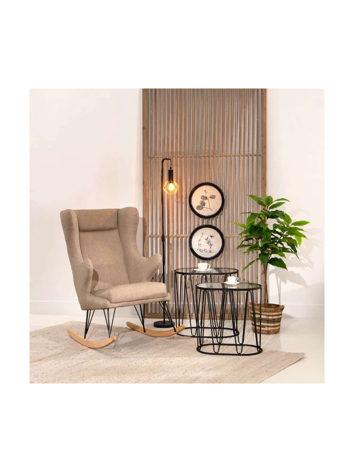 Fauteuil à bascule eugenia taupe