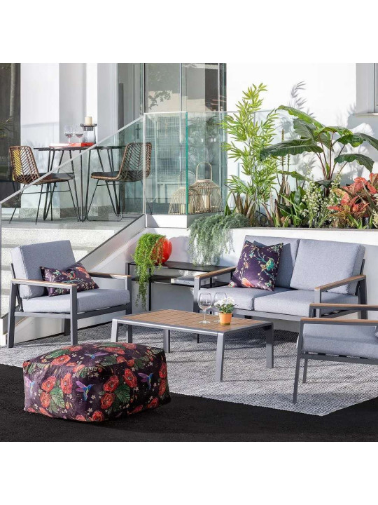 Salon de jardin Blanes anthracite Salon de jardin Blanes anthracite