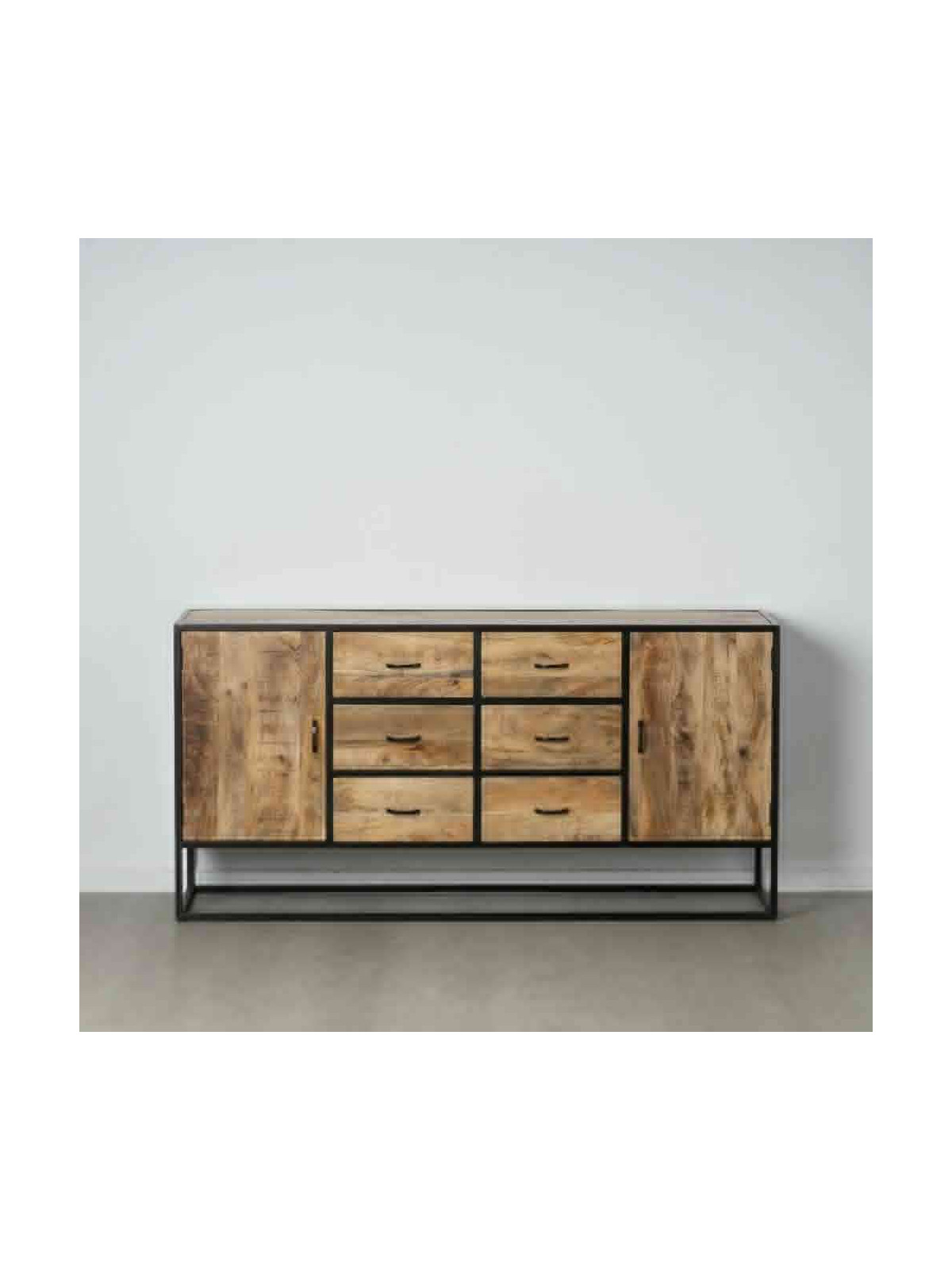Buffet bello industriel en bois de manguier
