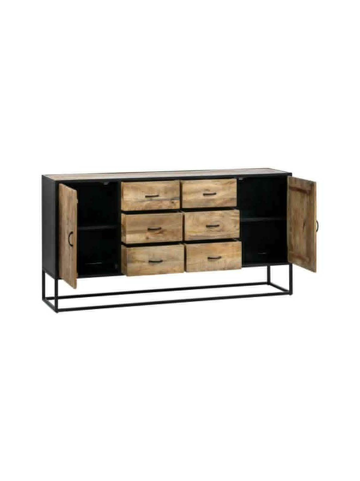 Buffet bello industriel en bois de manguier