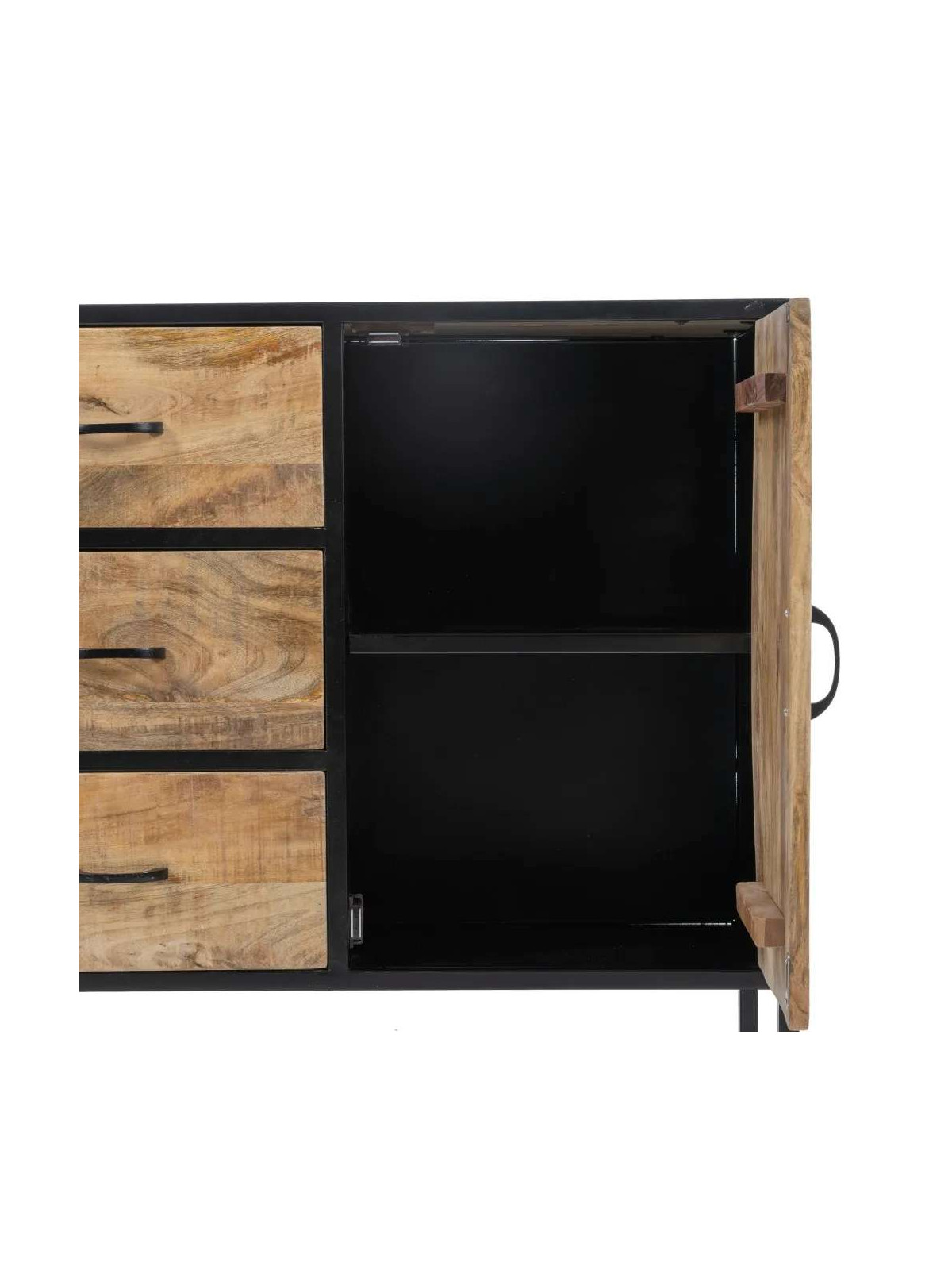 Buffet bello industriel en bois de manguier