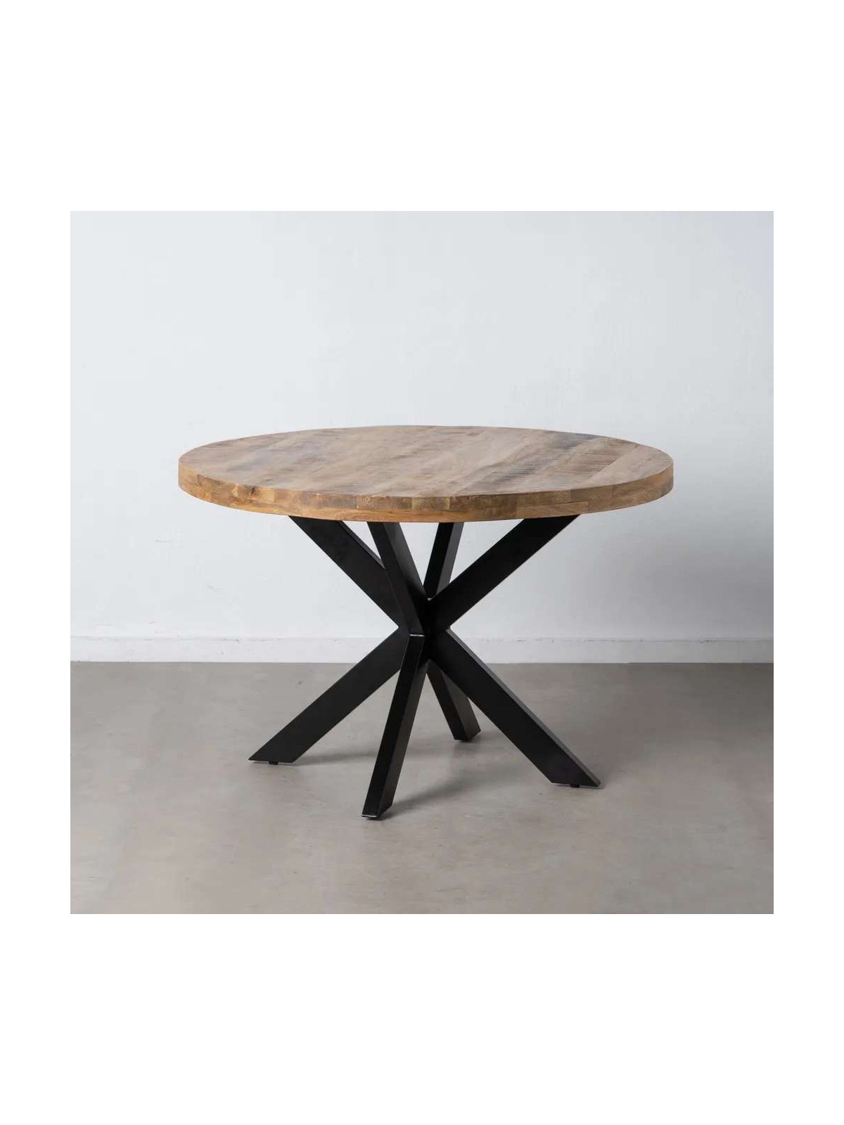 Table à manger diaz industrielle en bois de manguier