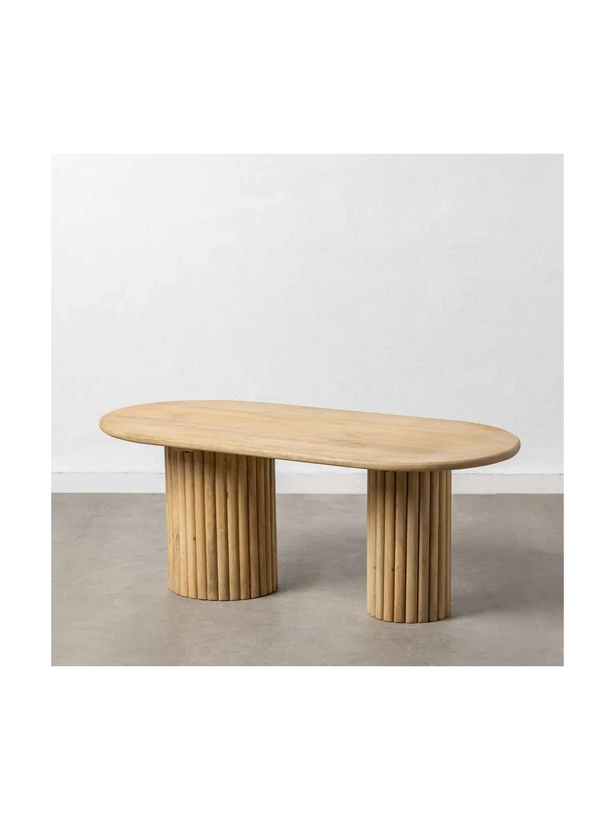 Table basse ovale naturel en bois de manguier