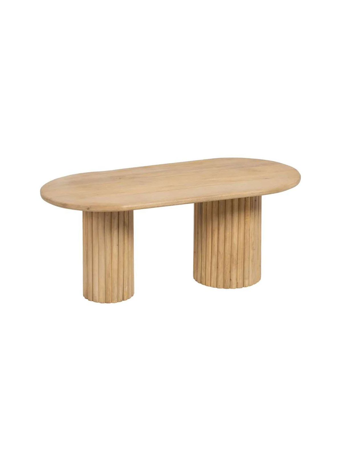 Table basse ovale naturel en bois de manguier