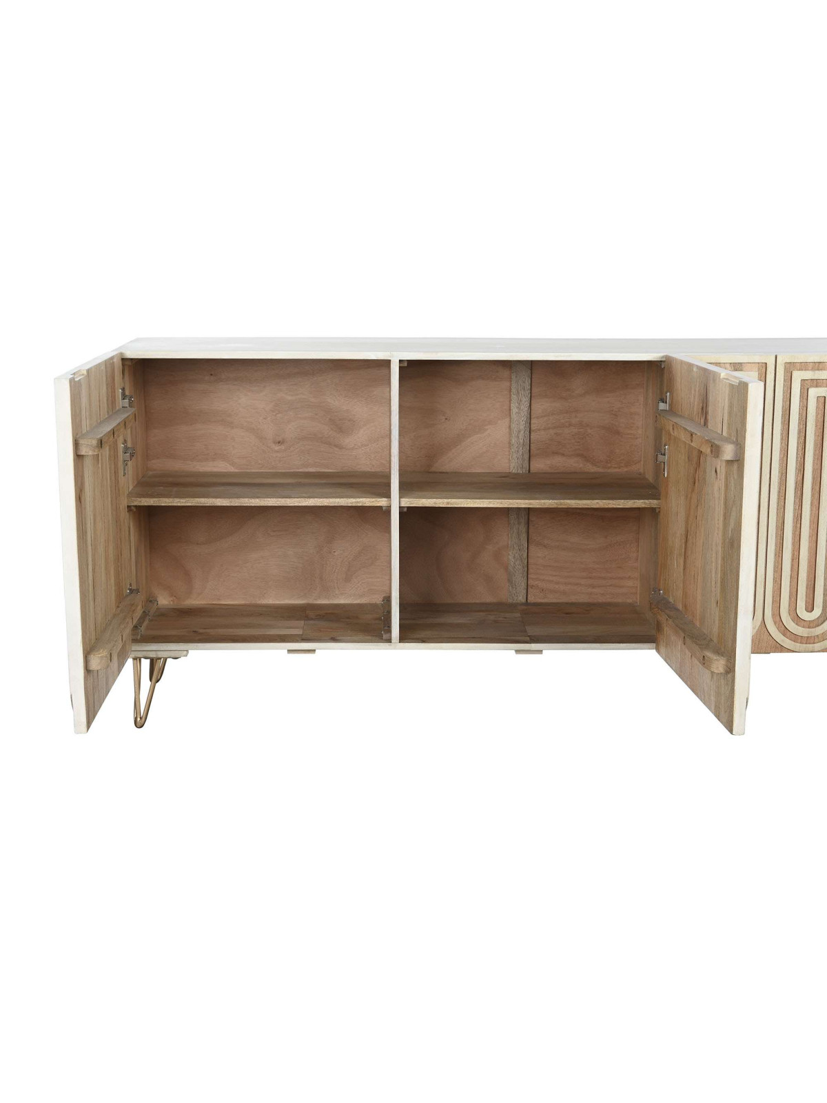 Buffet sculpté en bois blanc