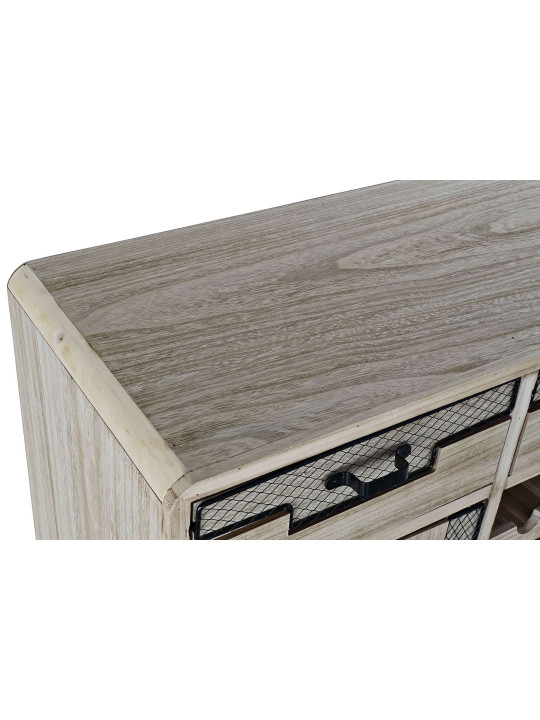 Porte bouteille bois de paulownia et cannage en métal Porte bouteille bois de paulownia et cannage en métal