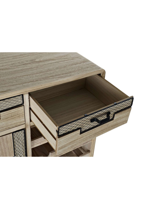 Porte bouteille bois de paulownia et cannage en métal Porte bouteille bois de paulownia et cannage en métal