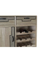 Porte bouteille bois de paulownia et cannage en métal Porte bouteille bois de paulownia et cannage en métal