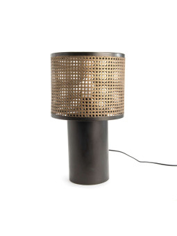 Lampe de table bronze rabane Haute Diffuseur rose