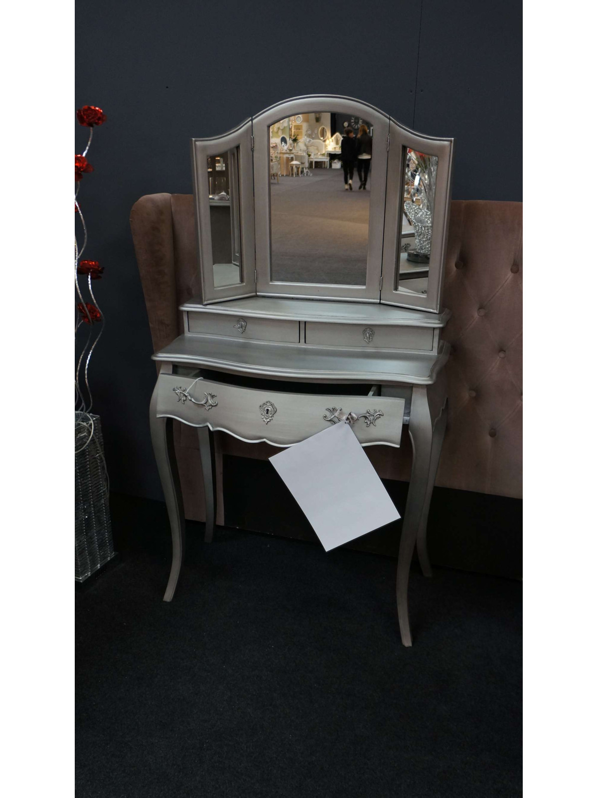 Coiffeuse argentée baroque 