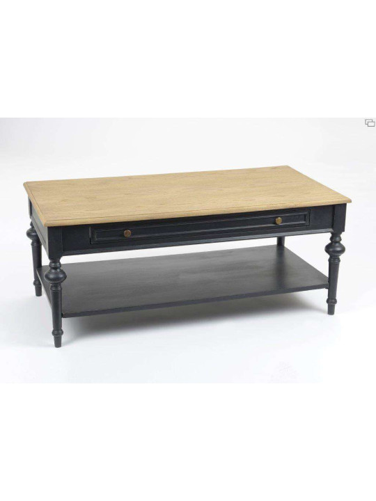 Table salon bois noir cérusée Amadeus