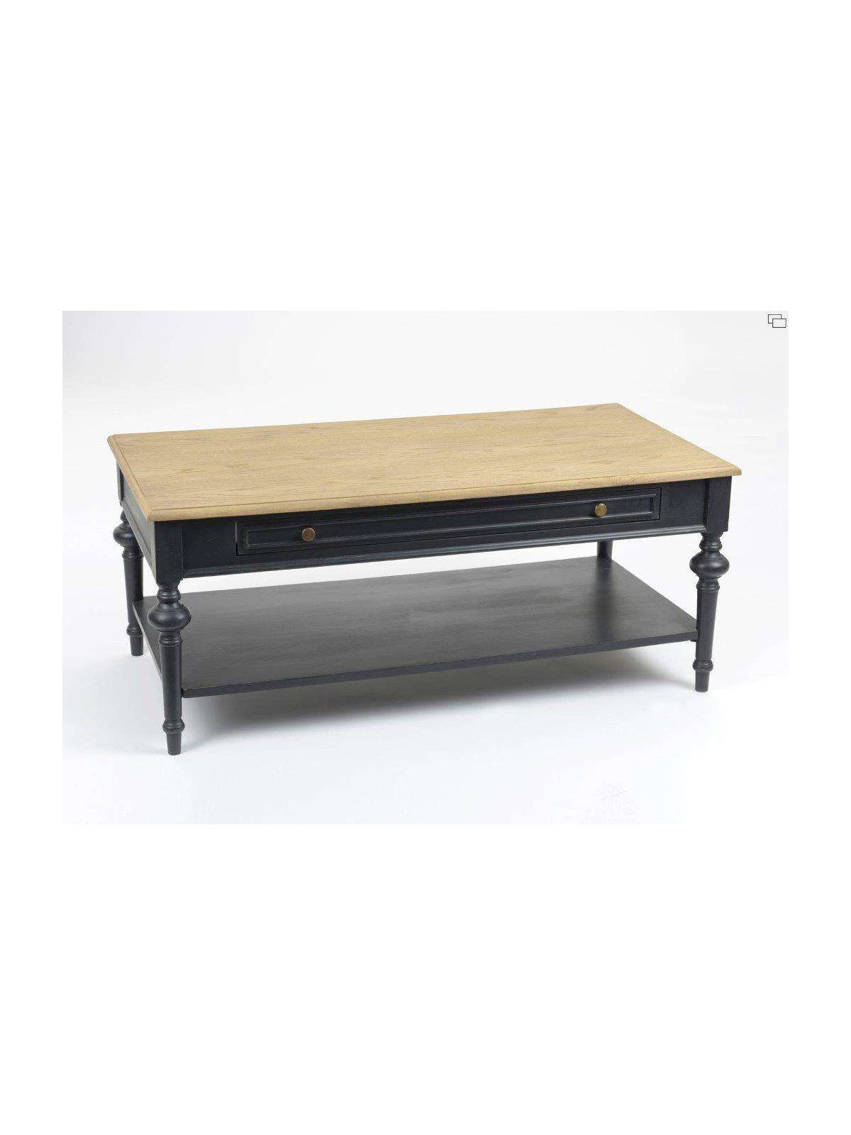 Table salon bois noir cérusée Amadeus