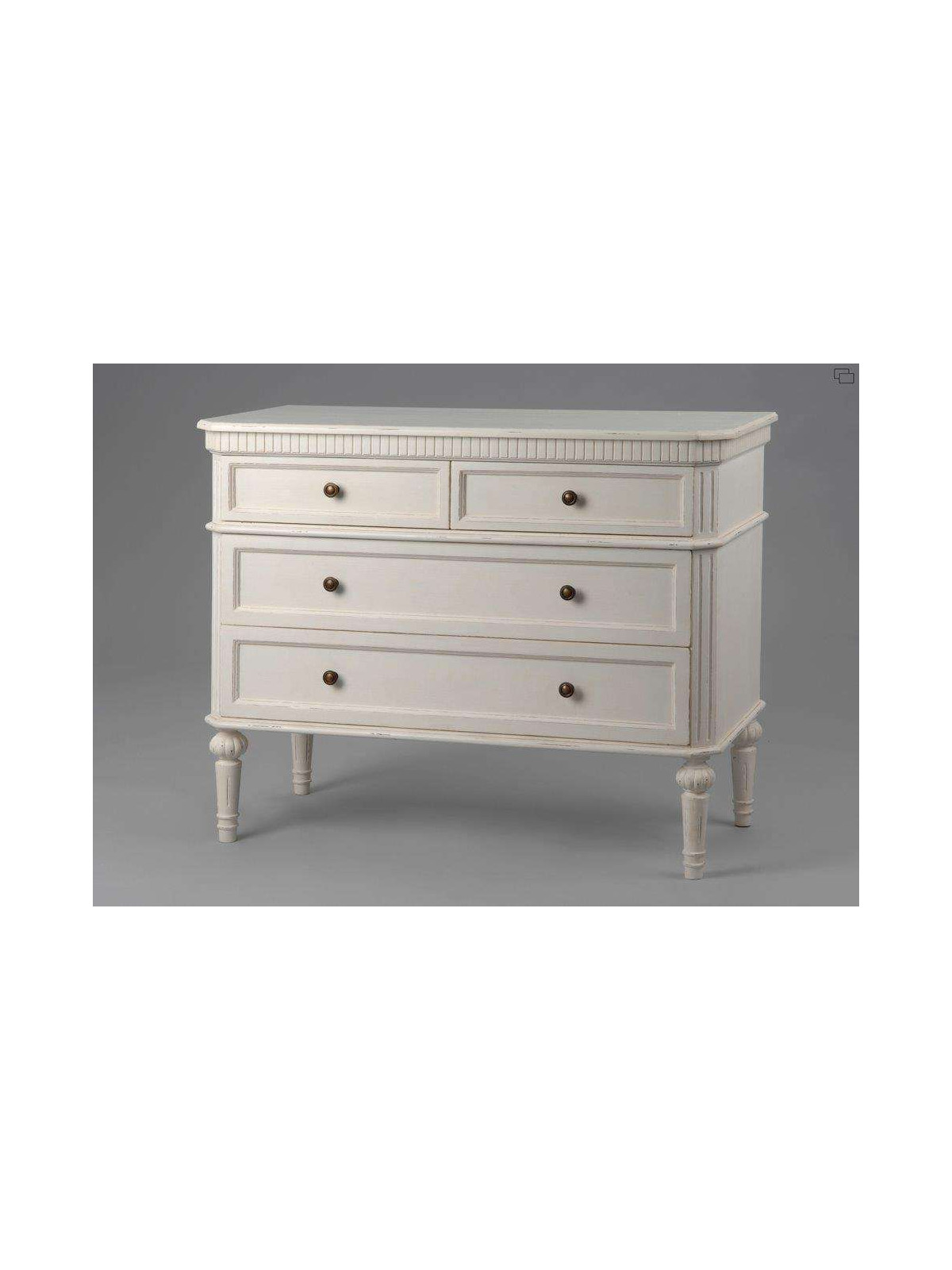 Commode Blanche 4 tiroirs Amadeus